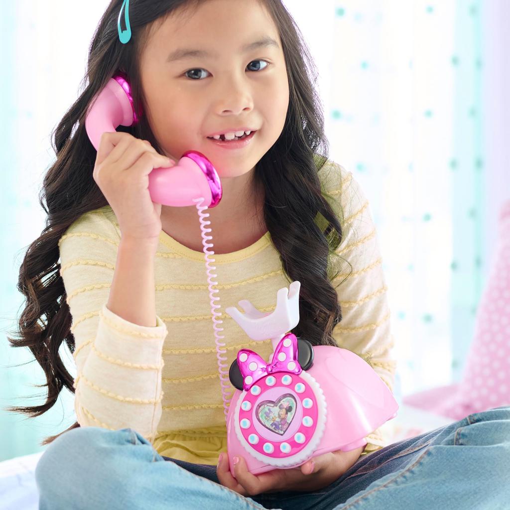 Just Play Disney Junior Minnie Mouse Ring Me Rotary Style Cell Phone with Lights and Sounds, Pink, Ages 3+