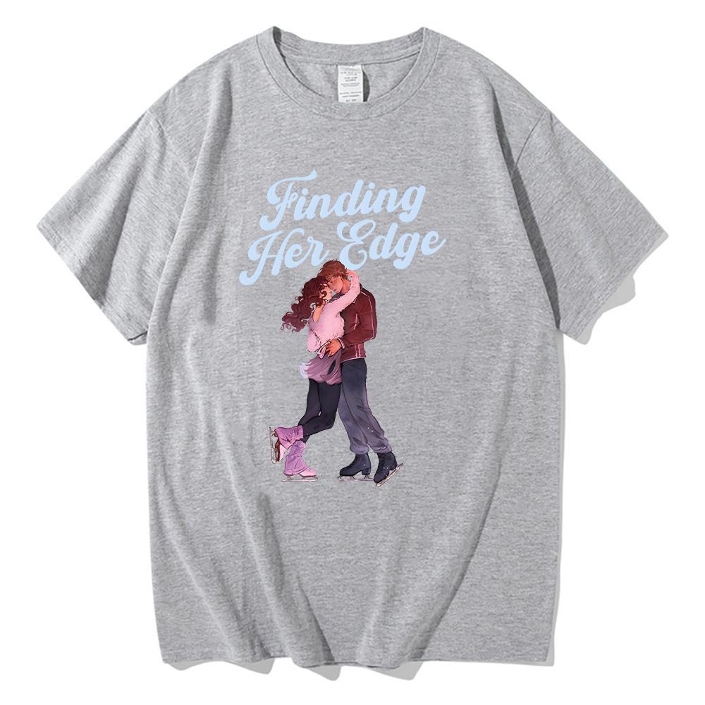 Finding Her Edge fashion new Print T Shirts High Quality 100%Cotton Couple Clothes Women Men Aesthetic Casual Short Sleeve T-shirt anime tops
