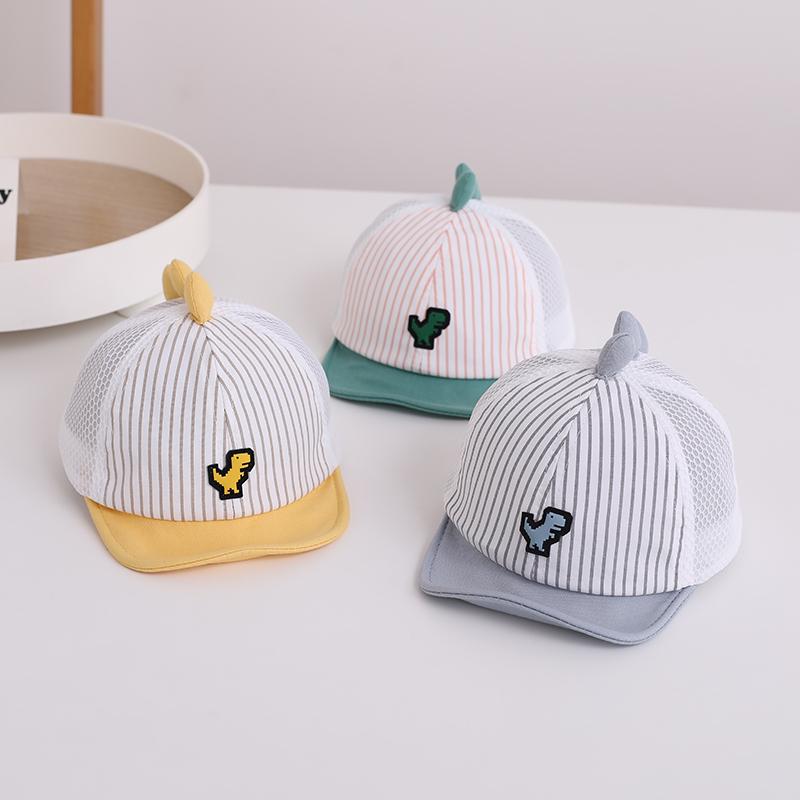 Cappellino da Baseball per Bambino Dinosauro Cartone Animato Estate Rete Traspirante Bordo Morbido Cappello da Sole per Neonato Ragazzo Cappellini con Visiera a Strisce Carini Cappellino