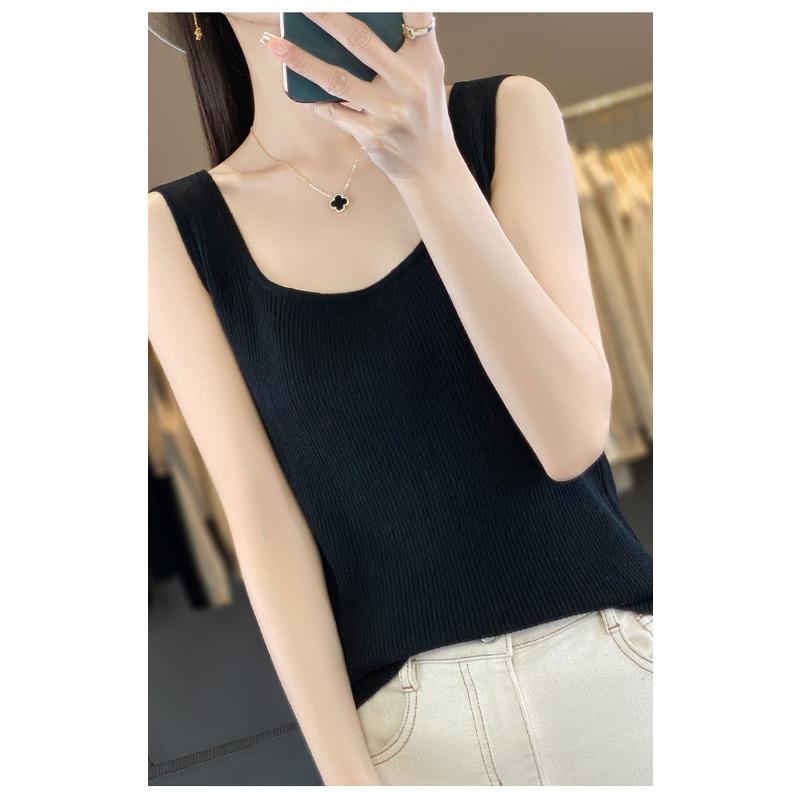 Summer New Loose Short Knitted Sweater Strappy Vest TopSlim-fitting Women's Wear