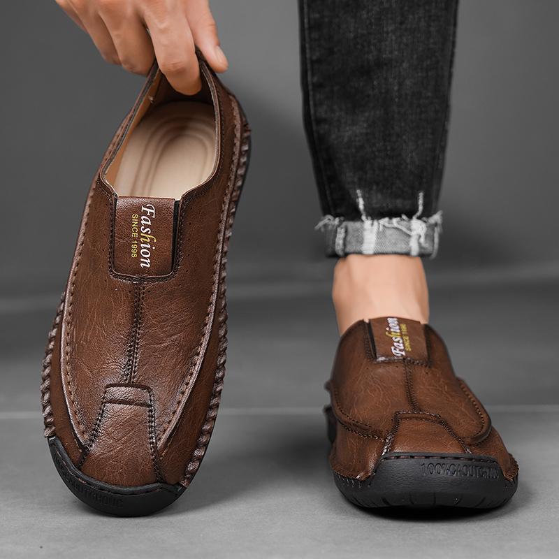 Pantofi casual mocasini pentru bărbați, toamnă-primăvară, lucrați manual, mărime mare, pantofi casual din piele pentru condus