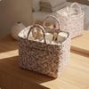 Collapsible Quilted Cloth Storage Basket Decorative with Pocket