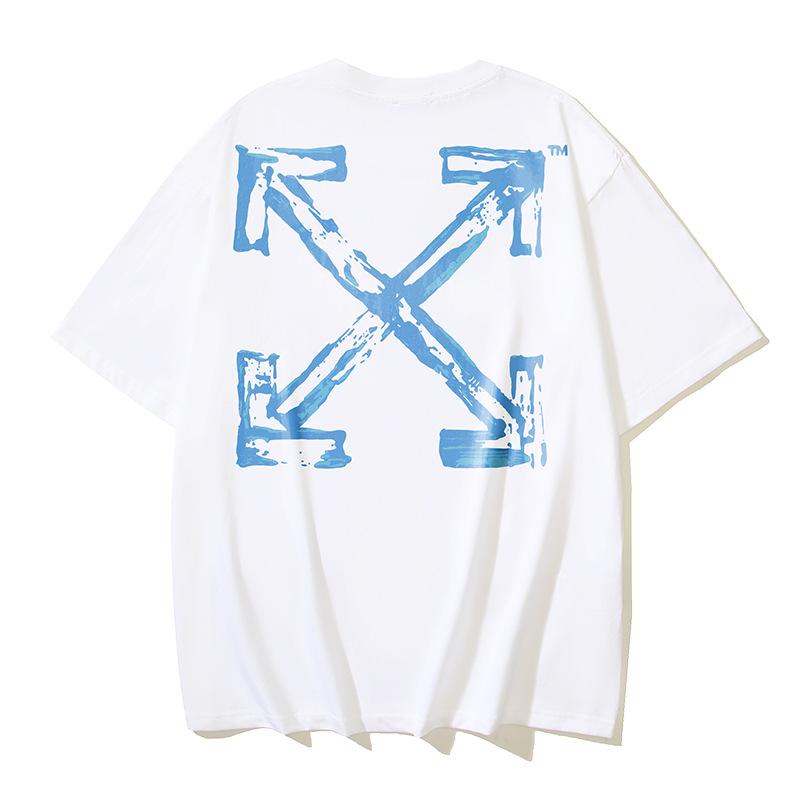 Off-White 2026 Summer New Letter Graffiti Arrow Pattern Printed Short Sleeved T-shirt for Men and Women