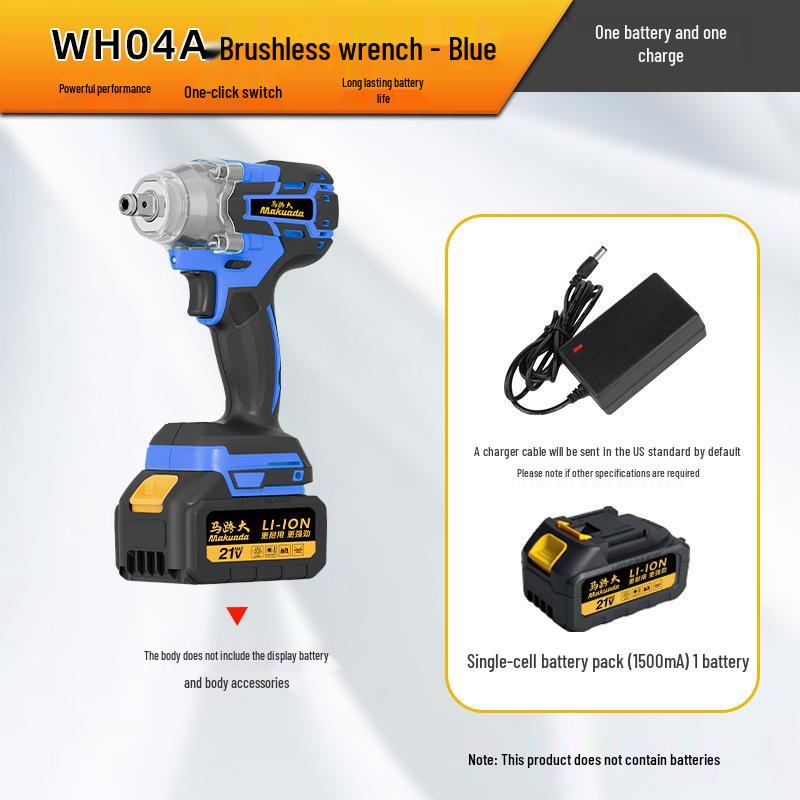 High-Power Brushless Rechargeable Impact Wrench for Auto Repair, Carpentry, and Scaffold Work