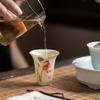 Honey Yellow Underglaze Hand Painted Aroma Cup Ceramic Sniffer Cup for Gongfu Tea Tasting Floral Design Chinese Style