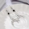 Teamer Vintage Dreifache Hexenmond Pentagramm Göttin Ohrringe für Frauen Hexerei Edelstahl Amulett Schmuck Geschenke Großhandel