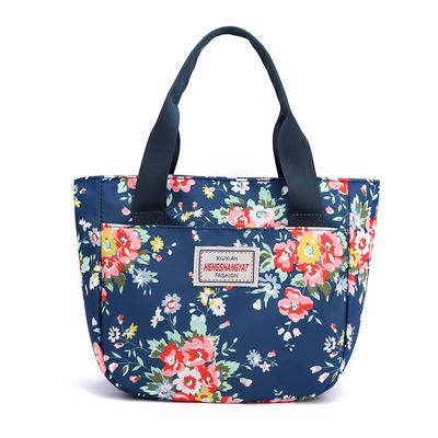 Niedliche lässige Tragetasche mit Blumendruck für Damen, kleine Kapazität, Einkaufstasche mit Griff oben, ästhetische Handtasche aus Nylon für Frauen