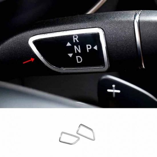 Silver Steering Wheel For Benz C-Class Gear Shift Lever Trim 2015- Aluminum