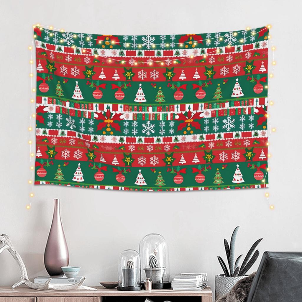 Christmas Knit Heart Pattern Tapestry Bedroom Decoration Wall Hanging Blanket Tapestry Cool Stuff For Room