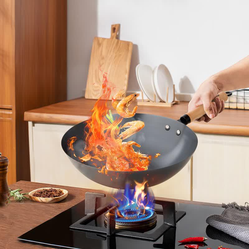 ASD Non-Coated 201 Stainless Steel Wok