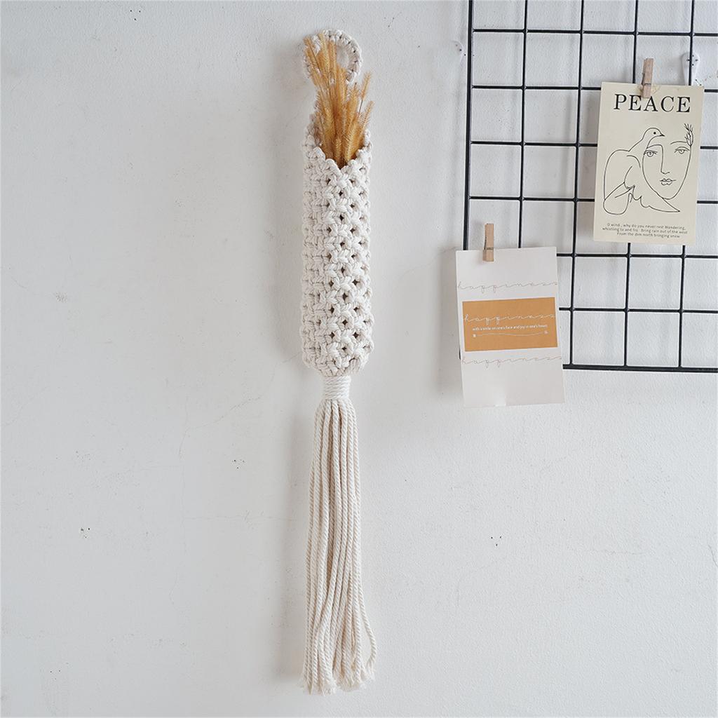 Makramé vzdušný věšák na rostliny, závěsný vzdušný držák na rostliny s ananasem, nástěnný květináč, boho květinový ručně vyrobený košík na balkónové dekorace