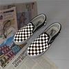 Spring New Shoes for Men Canvas Casual Shoes Fashion Checkered Flat Skateboard Shoes Reflect Light Slip-on Loafers
