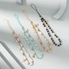 Cadena acrílica para teléfono móvil, colgante de estrella de cinco puntas con cuentas, cordón para teléfono móvil, cuerda colgante para joyería de mujer