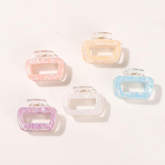 Hair Claw Hollow Square Design Back Head Hair Clip Anti-slip Teeth Strong Grip Shower Hair Clamp Versatile Hair Accessory