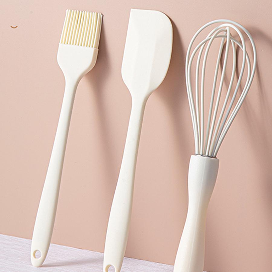 Baking Tool Set: Silicone Scraper, Scraper, Three-piece Baking Set, Egg Beater, Manual Food-grade Stirring Spatula, Complete Set