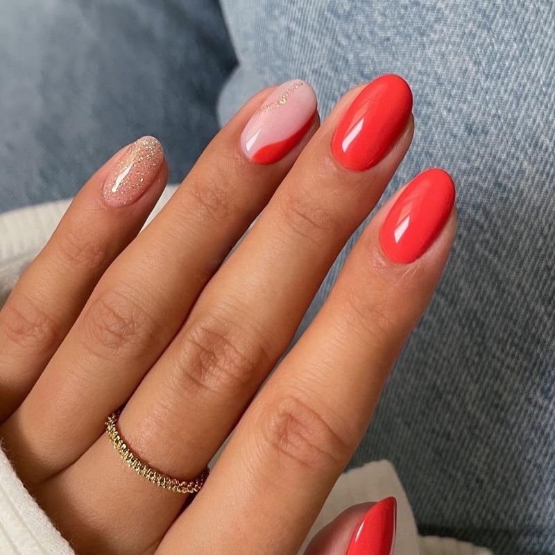 Noste Dlouhý Francouzský Ručně Dělaný Manikúrní Kousek Kamínkový Postupný Přechod Odnímatelná Nálepka na Nehty