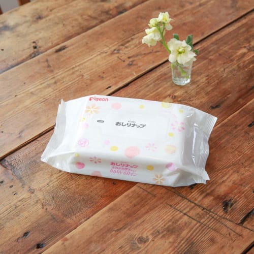 Pigeon Baby Wipes Refill, Fluffy Thick Finish, Baby Oil Infused, 66 Wipes X 6 Packs