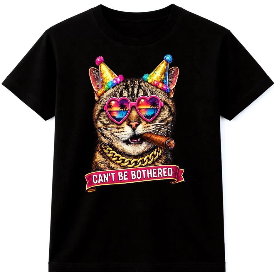 Funny Cat Party T Shirt Sunglasses Meme Sarcastic Humor Graphic Tee M
