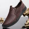 Fashion Summer Men Quality Casual Hollow Out Loafers Shoes Business Genuine Leather Shoe Luxury Brand Fashion Flats Man Breathable Shoes