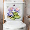Bathroom Toilet Seat Sticker Self-Adhesive Floral Butterfly Decals Toilet Stickers For Cistern Bathroom Wc Restroom Decor
