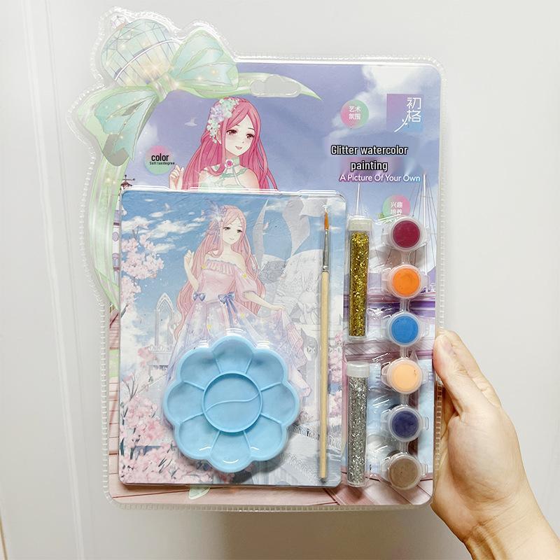 Miracle Nikki Gold Powder Watercolor Set & Princess Painting Book for Students