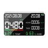 Portable Air Quality Monitor Room Temperature Humidity Meter USB Rechargeable Gas Analyzers Multifunctional 7IN1 Clock for Home Office Digital Display