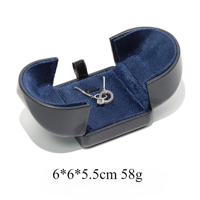 

PU leather double opening jewelry box, couple ring box, ring pendant necklace, imitation leather velvet jewelry packaging box 001