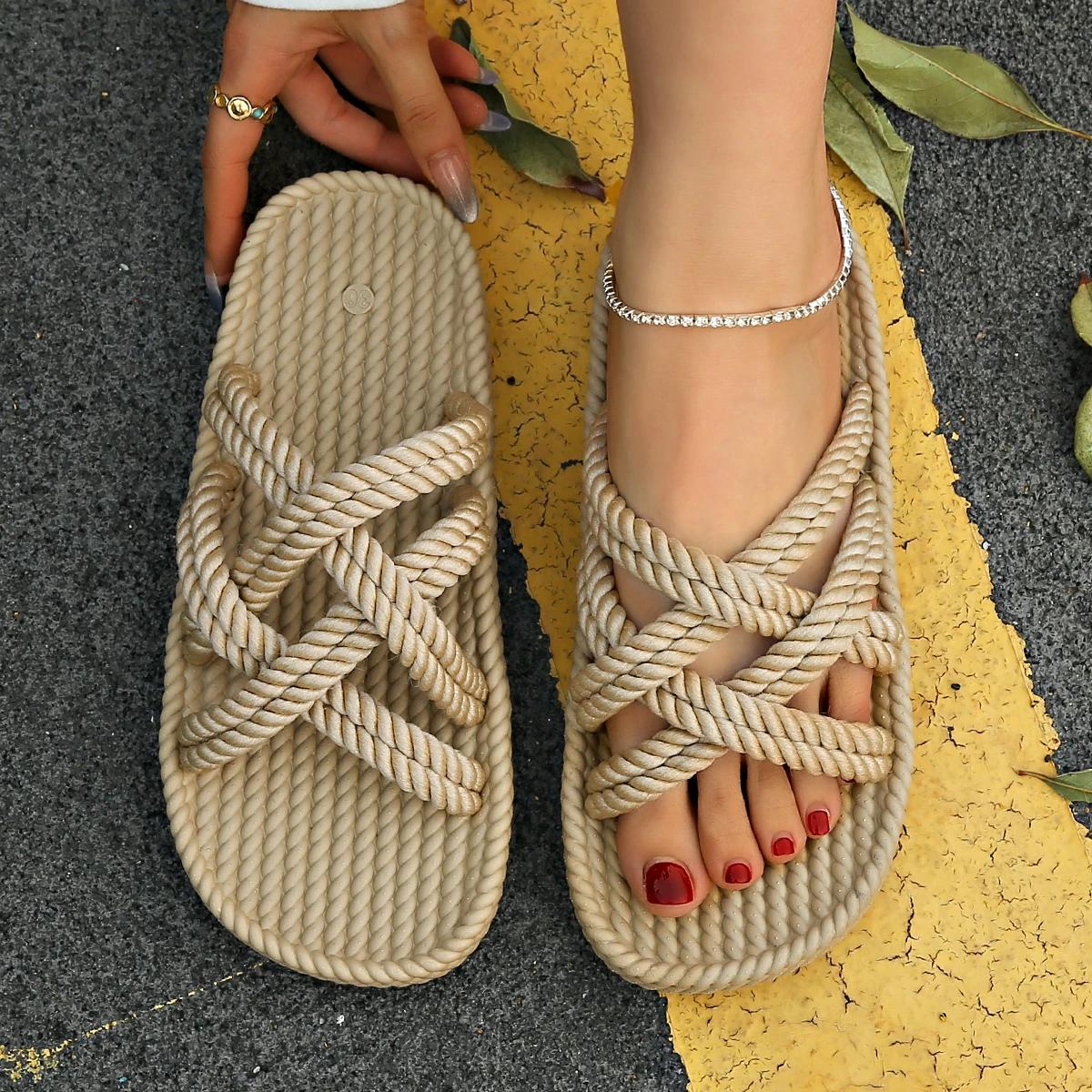 

Fashion Summer Women Slippers Casual Fashion Shoes Trend Beach Female Slippers Walking Cozy Woman 2025 Designer Sandals Slides Women 36 бежевый