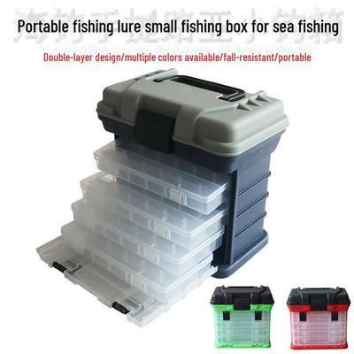 Scatola Portatile Multifunzionale a Cassetti a 4 Strati per Conservare Esche da Pesca in Mare