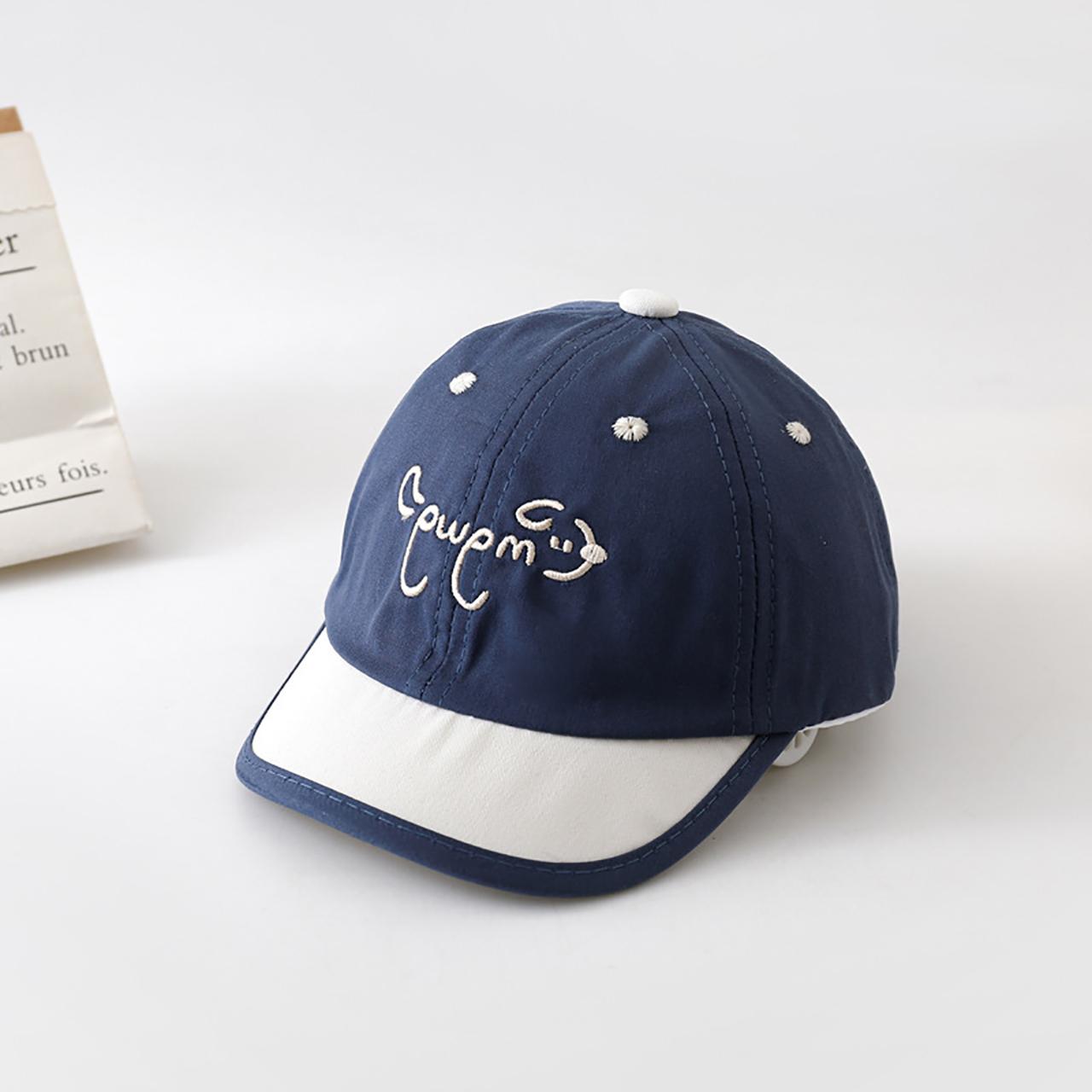 

Fashion Patchwork Letter Baby Sun Hat Short Brim Baseball Cap for Boy Girl Kids Sunshade Peaked Hats темно-синього кольору
