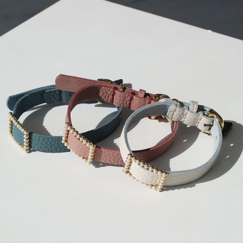 MAISON DE MIU Square Pearl Collar_White