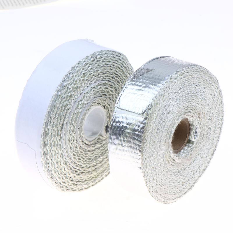 Nastro Termico per Silenziatore di Motocicletta Fascia di Scarico Heat Wrap Scudo Termico Isolamento Con Fascette in Acciaio Inossidabile 5M Foglio di Alluminio