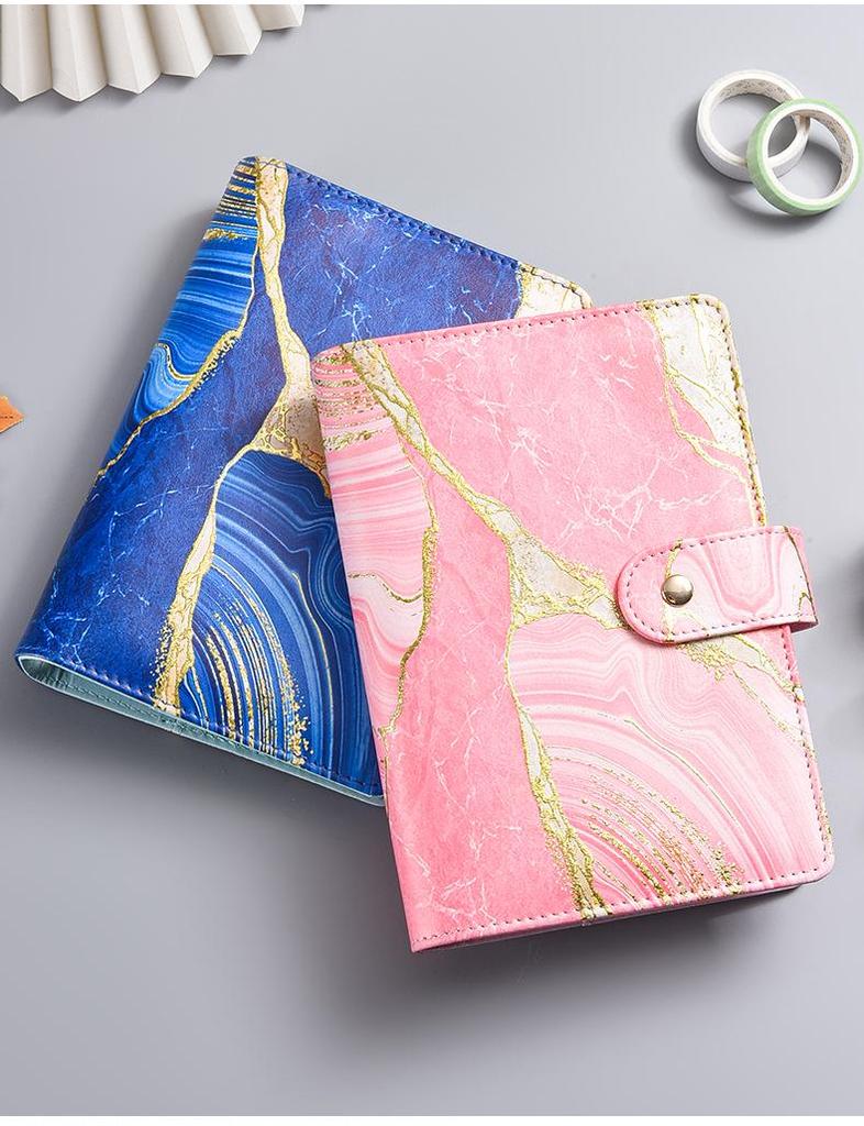 Cross-border Exclusive A6 Gold Foil Macaron PU Leather Hobonichi-Style Budget & Event Planner Notebook