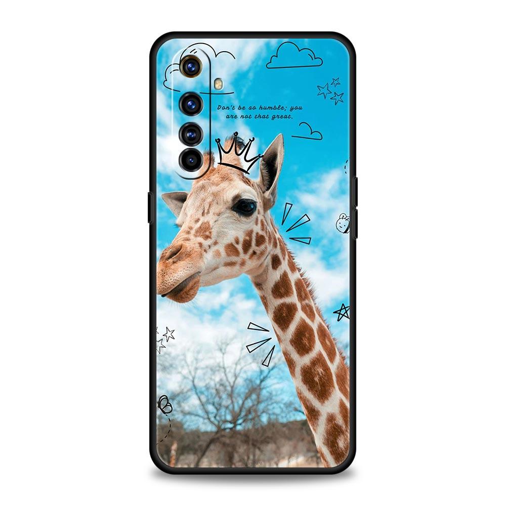 Giraffe Illustration Phone Case For Realme 12 11 10 9 8 5G 7 6 GT5 GT3 GT2 Pro C21 C11 C25 C35 For Realme GT Neo 2 3 3T 5 Cover