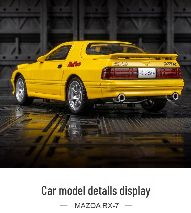Zhongyuanxing RX-7 Alloy Coupe Car Model with Pull Back, Sound, and Light Features