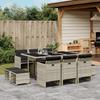 Vidaxl 11-Cz. Garden Furniture Set With Cushions Light Grey Rattan Pe