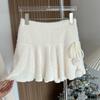 Kawaii White Mini Skirts Women Preppy Cute High Waist Skirt Winter Japanese Streetwear Lace Up Chic Slim A Line Faldas