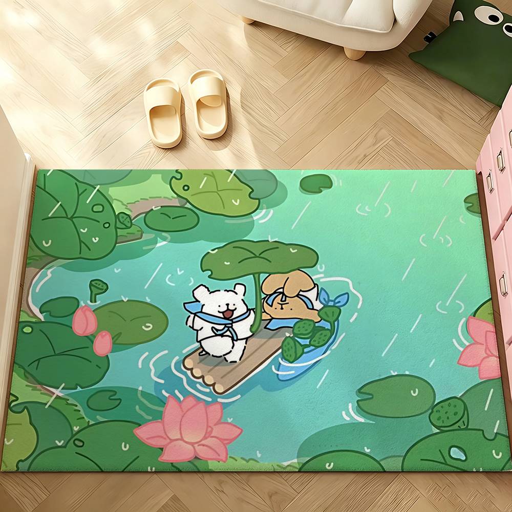 Cute M-Malteses Carpet Bathroom Anti-slip Mat Door Mat Home Decoration Mat Entrance Door Mat Scratch-resistant Door Mat