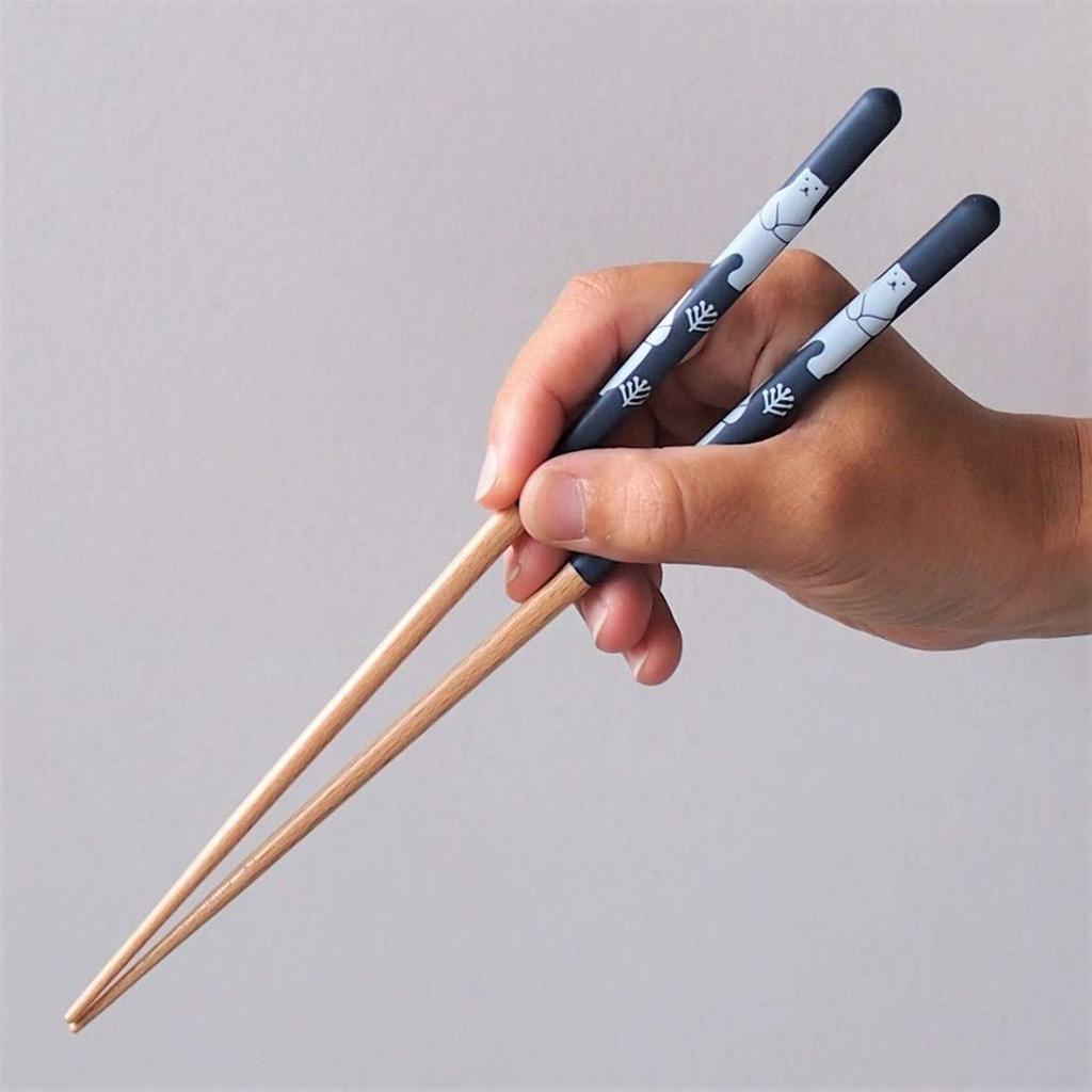 Minoru Pottery Chopsticks, 23.0cm, Polar Bear, Navy, 23.0cm (Dishwasher Safe)