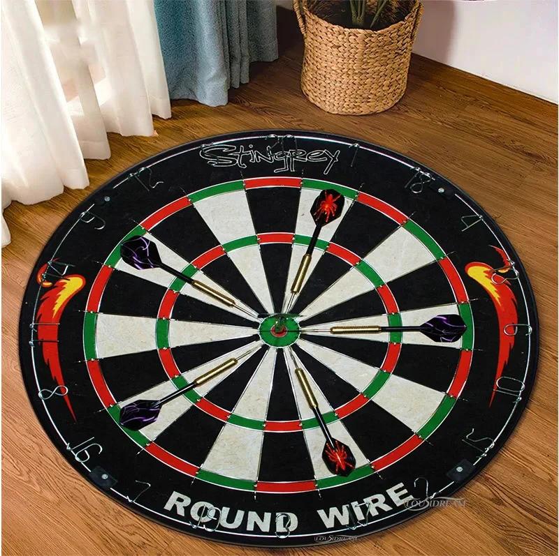 Fashion Sport Dart Target Round Carpet Room Decor Area Rug Carpets for Living Room Bedroom Table Alfombra Kid Non-slip Floor Mat