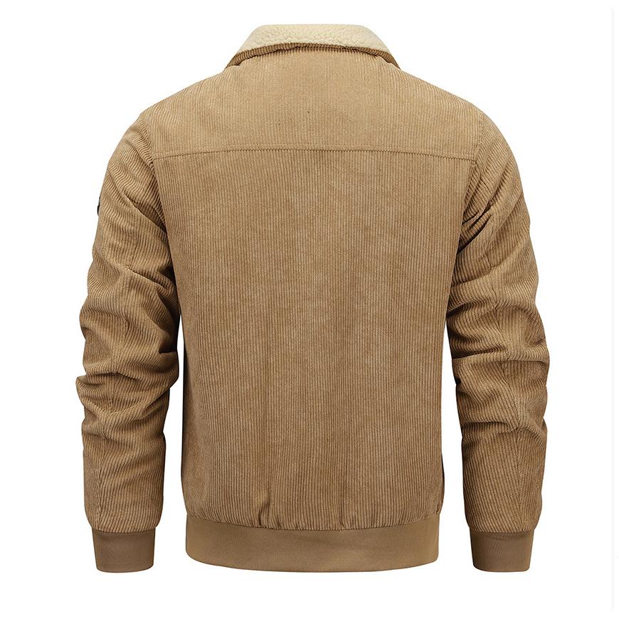 Jacket Men's Winter Style Men's Lapel Jacket Plus Velvet Thickened Casual Plus Size Warm Tooling Top