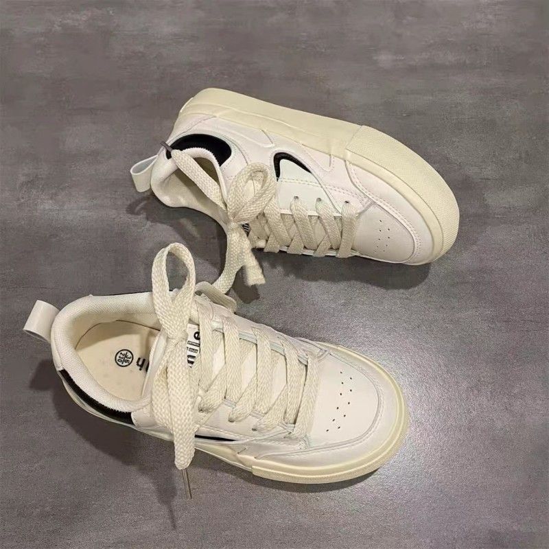 

Ретро шикарные туфли в гонконгском стиле женские 2025 весна новая нишевая дизайнерская обувь маленькие белые туфли универсальная обувь на толстой подошве 40 чёрный