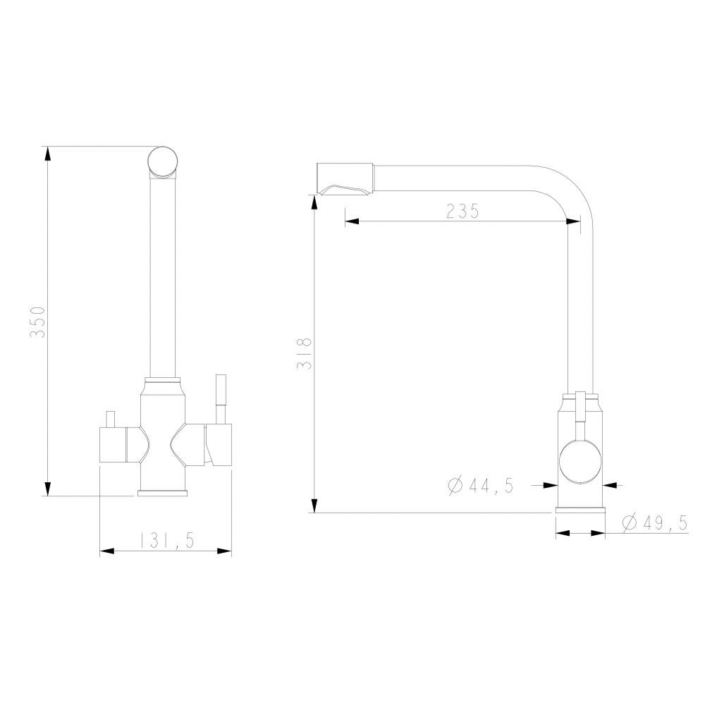 Kitchen Faucet WEZER EKO4C-01 with Connection To a Water Filter