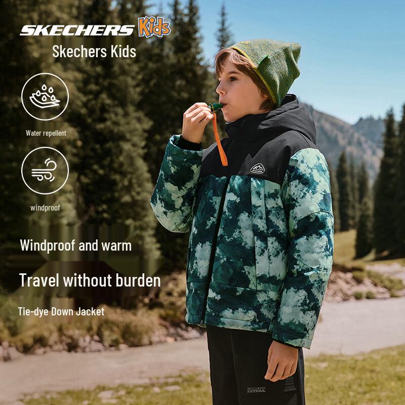 Skechers Kids  Mid-Length Stand-Collar Down Jacket XL 140