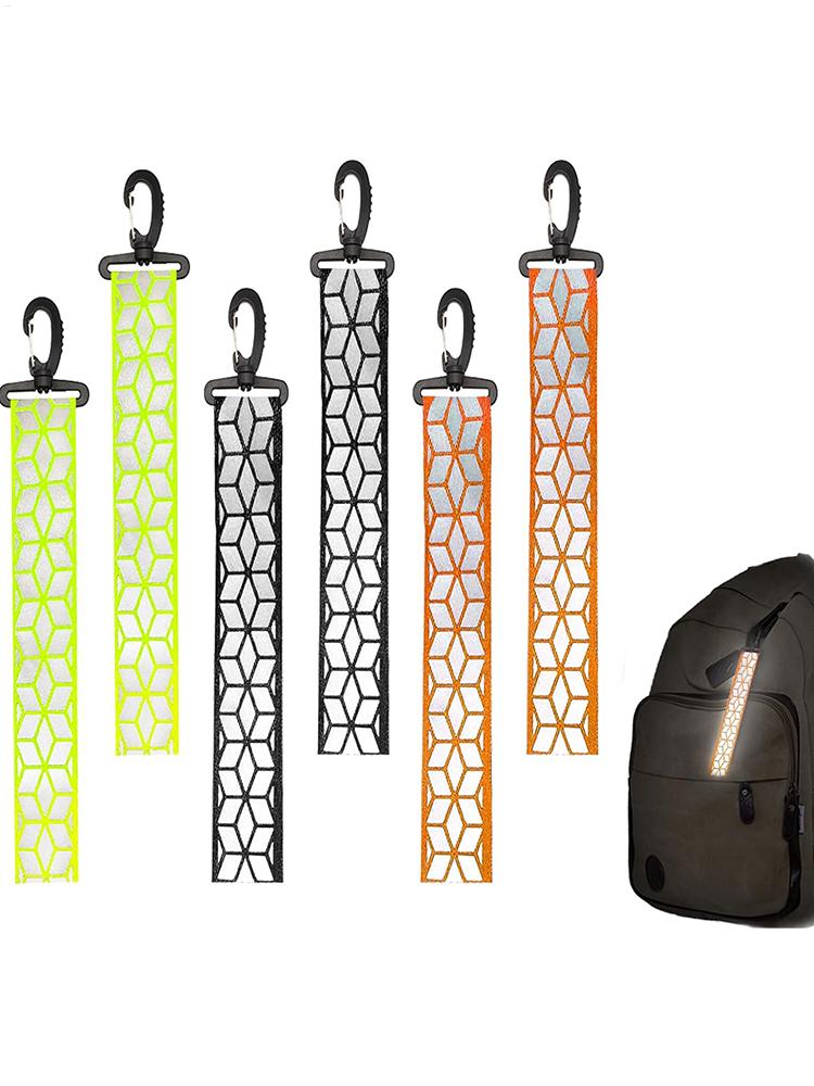 6 Stück Reflektierende Riemen für Rucksack Sicherheit Reflektierende Kleidung Schlüsselanhänger Anhänger Leicht und Tragbar Outdoor-Werkzeug