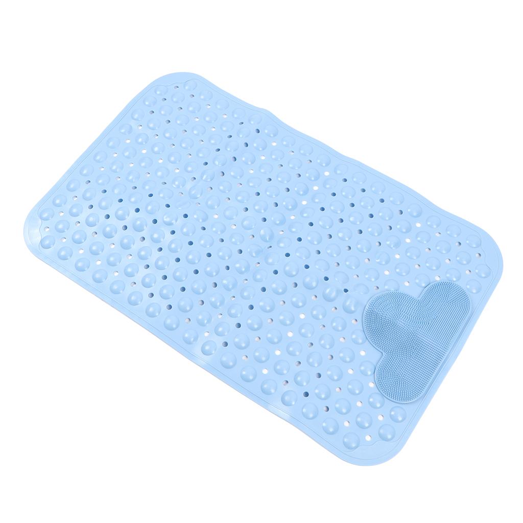 Bath Mat Non Slip Bathtub Mat PVC Thickened Shower Mat with Strong Suction Cup for Bathroom Floor Blue