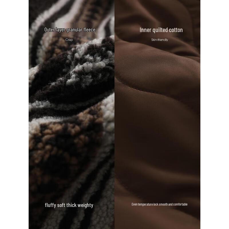 Women's Retro Fair Isle Jacquard Sherpa Fleece V-Neck Jacket