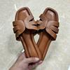 Fashion Flat Bottom Summer Retro Women Slippers Cross Strap Design Vacation Beach Shoes Trend Brand Walking Soft Leisure Ladies Slides