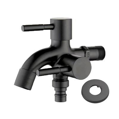 1/2" Dual Outlet Bathroom Washing Machine Faucet Dual Control Splitter Tap for Sink/Bidet (Brass Fitting)