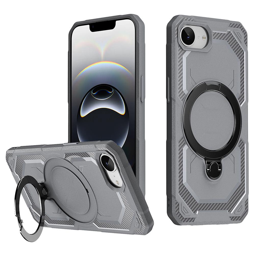

For iPhone 16e Case Compatible with MagSafe Kickstand TPU+PC Phone Cover Grey